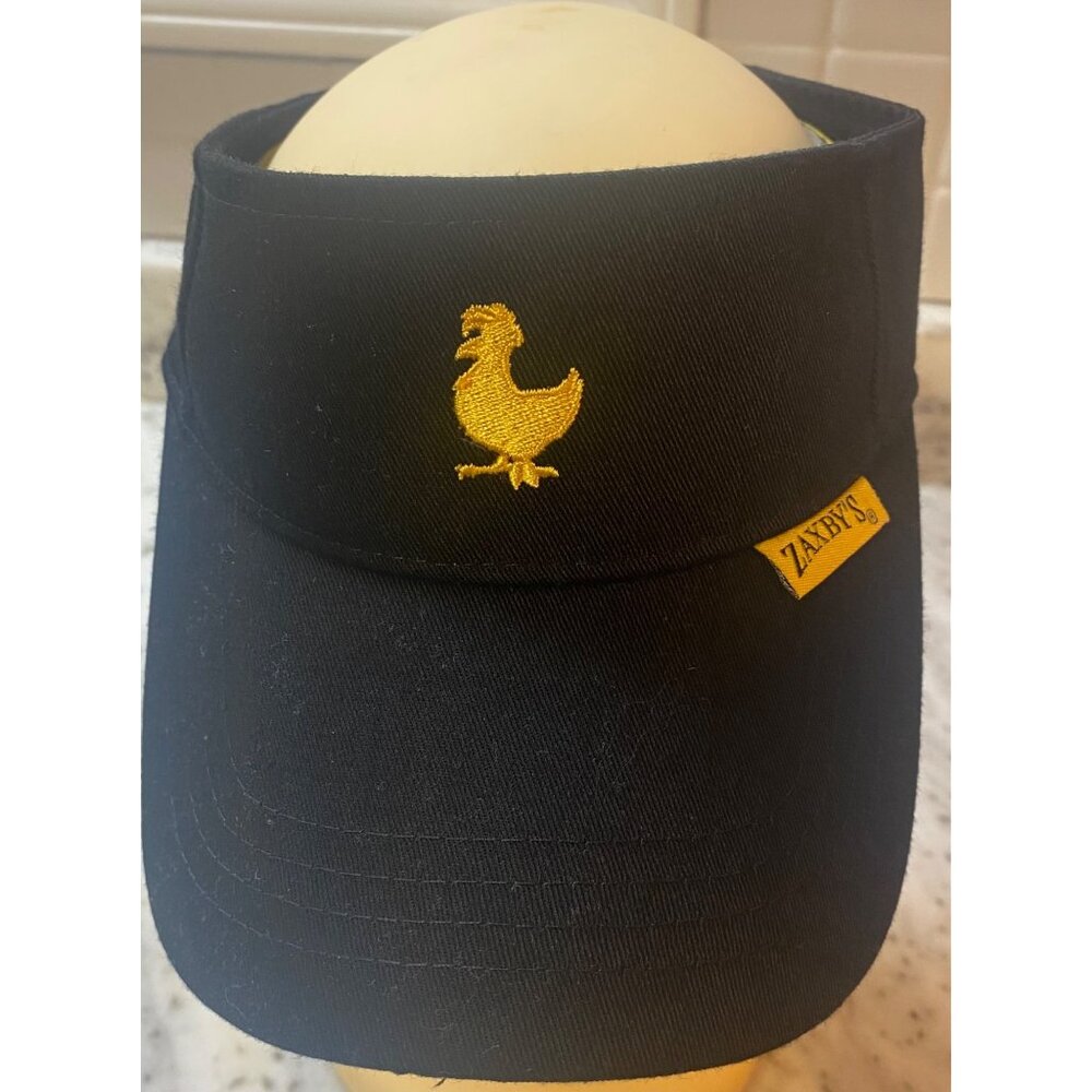 Zaxby's Chicken Embroidered Logo Visor Adjustable  Black Yellow Hat Employee